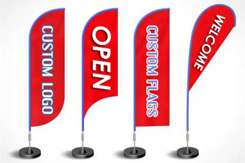 Custom-Shaped Promotional Feather Flag Manufacturer