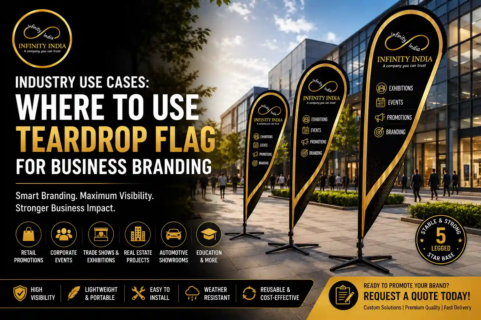 Where to Use Teardrop Flag for Business Branding